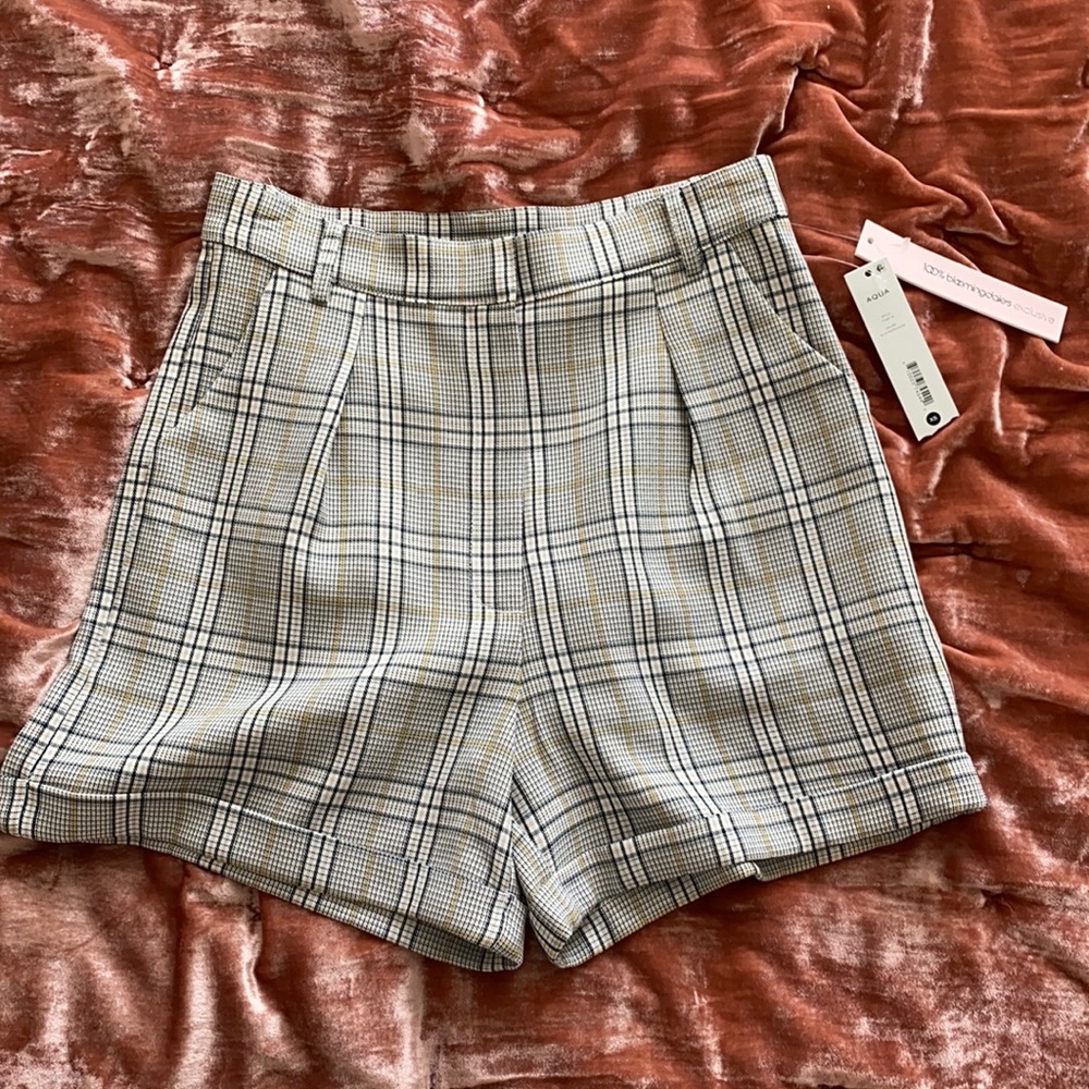 Brand new Aqua plaid shorts